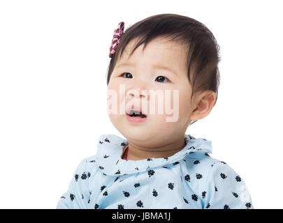 Baby making funny surprised face Stock Photo