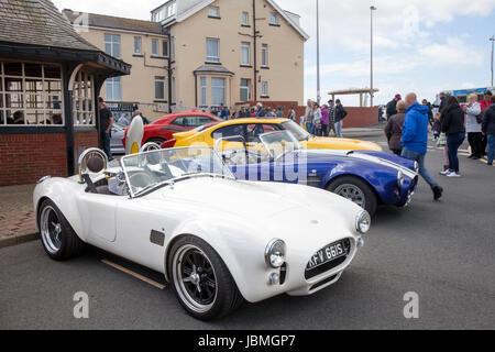 The Cleveleys Car Show is a yearly event which is staged along Victoria Road West and the Sea front Promenade in Cleveleys Town Centre. Stock Photo