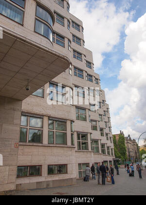 BERLIN, GERMANY - MAY 09, 2014: The Shell Haus aka Gasag building is a classical modernist architectural masterpiece designed by Emil Fahrenkamp in 1932 Stock Photo