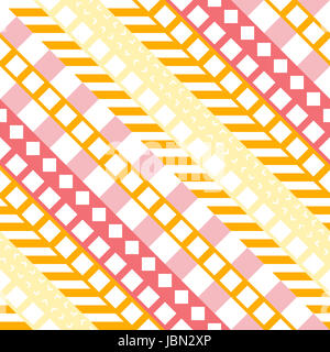 Retro color tribal seamless pattern. Fancy abstract geometric art print. Ethnic hipster ornamental lines backdrop. Stock Photo