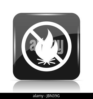 Fire forbidden icon. Internet button on white background. Stock Photo