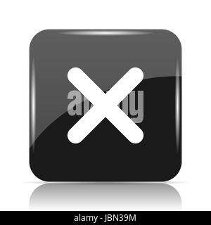 X close icon. Internet button on white background. Stock Photo