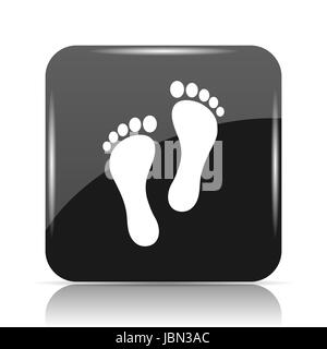 Foot print icon. Internet button on abstract background Stock Photo - Alamy