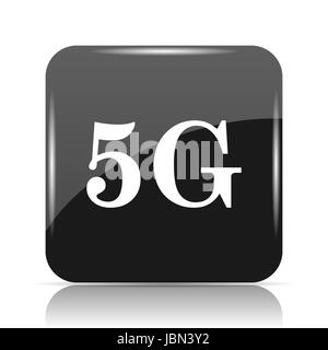5G icon. Internet button on black background Stock Photo - Alamy