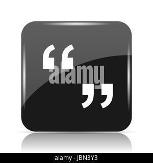 Quotation marks icon. Internet button on grey background Stock Photo ...
