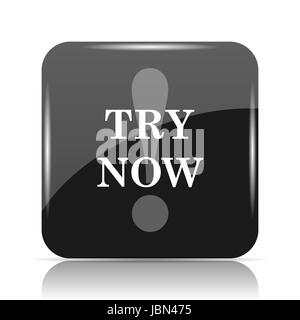 Try now icon. Internet button on white background. Stock Photo