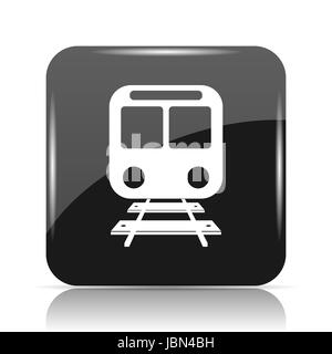 Train icon. Internet button on white background Stock Photo - Alamy