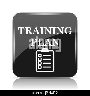 Training plan icon. Internet button on white background. Stock Photo