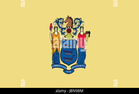 Illustration of the flag of New Jersey state in America Stock Photo