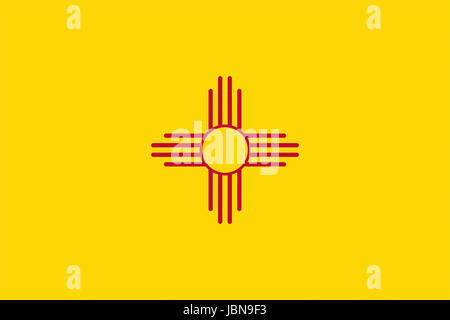 Illustration of the flag of New Mexico state in America Stock Photo