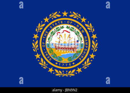 Illustration of the flag of New Hampshire state in America Stock Photo