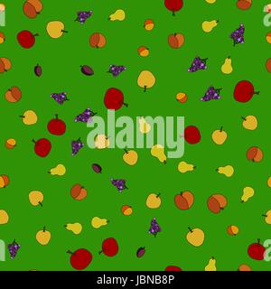 hand drawn vector fruit seamless pattern Stock Vector
