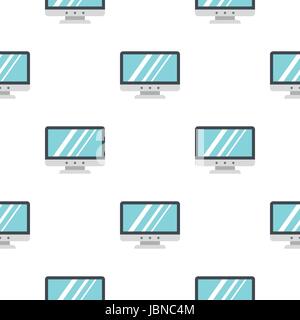Blank computer monitor pattern seamless background in flat style repeat vector illustration Stock Vector