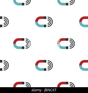 Magnet pattern seamless background in flat style repeat vector illustration Stock Vector