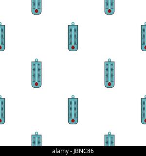 Thermometer indicates low temperature pattern seamless background in flat style repeat vector illustration Stock Vector