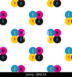 CMYK color profile pattern seamless background in flat style repeat vector illustration Stock Vector