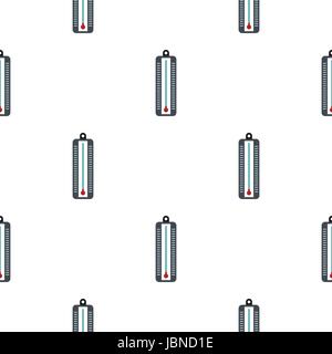 Thermometer with low temperature pattern seamless background in flat style repeat vector illustration Stock Vector