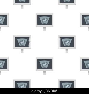 Ultrasound scan of baby pattern seamless background in flat style repeat vector illustration Stock Vector