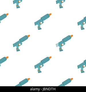 Blue plastic water gun pattern seamless Stock Vector