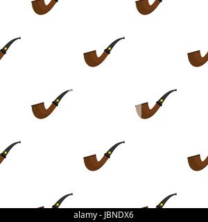 Wooden pipe for smoking pattern seamless Stock Vector