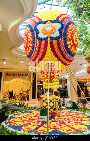 Colorful flowers balloon , hotel Wynn, Las Vegas, The Entertainment Capital of the World, Nevada, USA Stock Photo