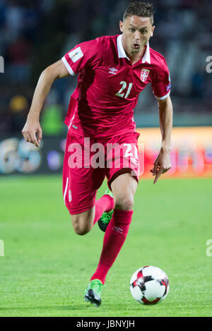 BELGRADE, SERBIA - JUNE 11, 2017: Nemanja Matic of Serbia during the 2018 FIFA World Cup Qualifier match between Serbia and Wales at Rajko Mitic Stadi Stock Photo