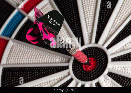 Dart in the bullseye with room on the tail for your copy.  Personalized. Stock Photo