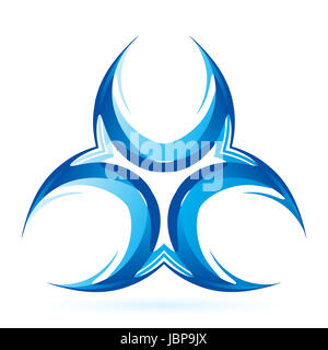 Blue colored symbol on the white background. Abstraction. Stock Photo