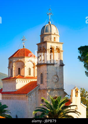 Savina Monastery  is a Serb Orthodox monastery near the city Herceg Novi, Montenegro. Probably comes from the 1030 year, although the oldest record in which the monastery mentioned in 1648. Stock Photo