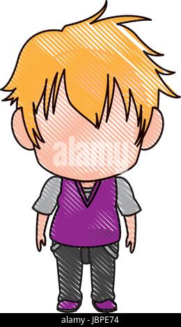 blurred boy of faceless head of little kid anime with haircut style Stock  Vector Image & Art - Alamy