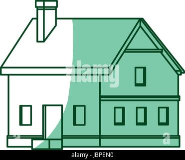 house countryside private chimney traditional residential Stock Vector