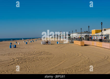 Asbury Park, NJ USA  June 11, 2017 People on the beach at Asbury Park early on a Sunday morning. Editorial Use Only. Stock Photo