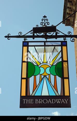 The Broadway Hotel & Carvery sign , Letchworth Garden City, Hertfordshire. Stock Photo