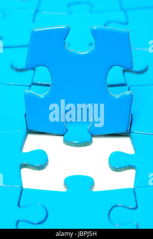 blue puzzles for background. business concept Stock Photo