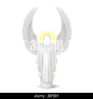 Gods guardian angel in white. Archangels image. Religious concept Stock Photo