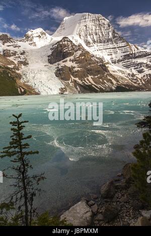 Berg Lake and Mount Robson Rocky Mountains British Columbia Canada Stock Photo