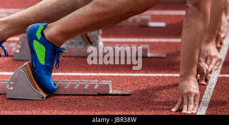 sprint start in track and field Stock Photo