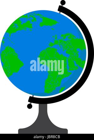 Earth Globe Icon, Flat Design, Vector illustration Stock Vector