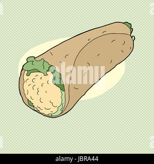 Tuna salad wrap appetizer over green background Stock Photo
