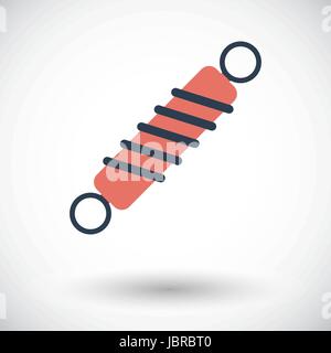 Automobile shock absorber. Single flat icon on white background. Vector illustration. Stock Vector