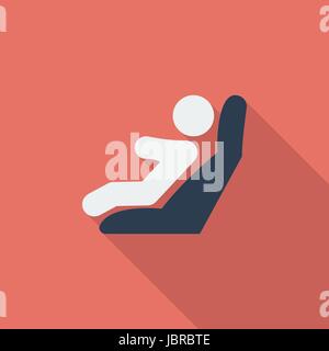Lower anchors and tethers for children icon. Flat vector related icon with long shadow for web and mobile applications. It can be used as - logo, pict Stock Vector