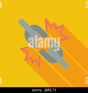 Broken connection icon. Flat vector related icon with long shadow for web and mobile applications. It can be used as - logo, pictogram, icon, infograp Stock Vector