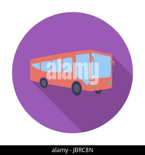 Bus. Single flat color icon. Vector illustration. Stock Vector