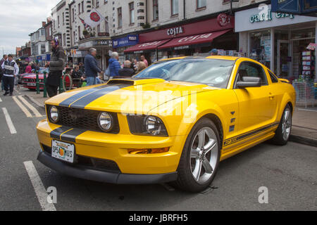 Cleveleys, UK. 11th June, 2017. The Cleveleys Car Show is a yearly event which is staged along Victoria Road West and the Sea front Promenade in Cleveleys Town Centre. Credit: MediaWorldImages/Alamy Live News Stock Photo