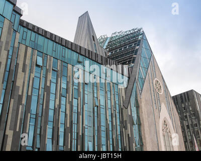 LEIPZIG, GERMANY - JUNE 14, 2014: The new Augusteum is the main Leipzig university building built in 2012 which includes the Paulinum church Stock Photo