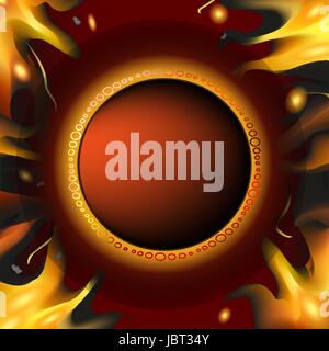 Brown template background with fire Stock Vector