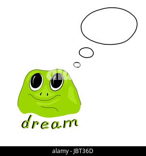 Vector illustration with green frog Stock Vector