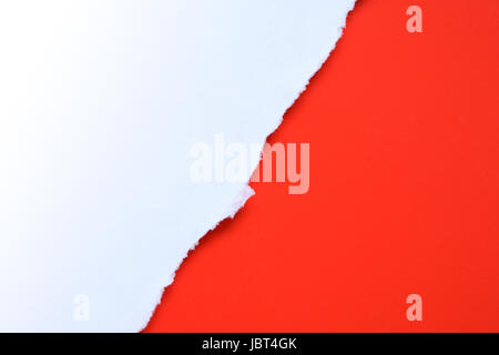 Nice impressive background made from disrupt white and red paper Stock Photo