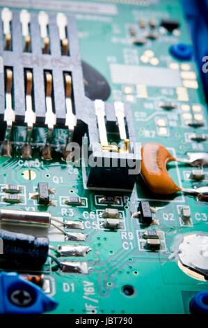 computer chip board macro detail Stock Photo