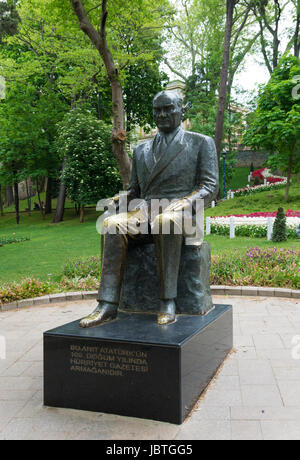 statue of the former leader Ataturk in the Gulhane park in Istanbul Stock Photo